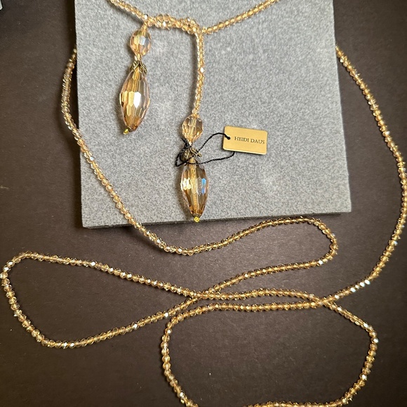 “Lux Be A Lady" Crystal Lariat Necklace - Topaz Color by Heidi Daus - Picture 5 of 7